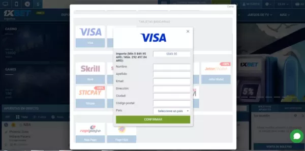 1xbet valor a transferir