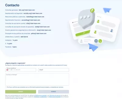 1xbet Latam - Contactos Perú